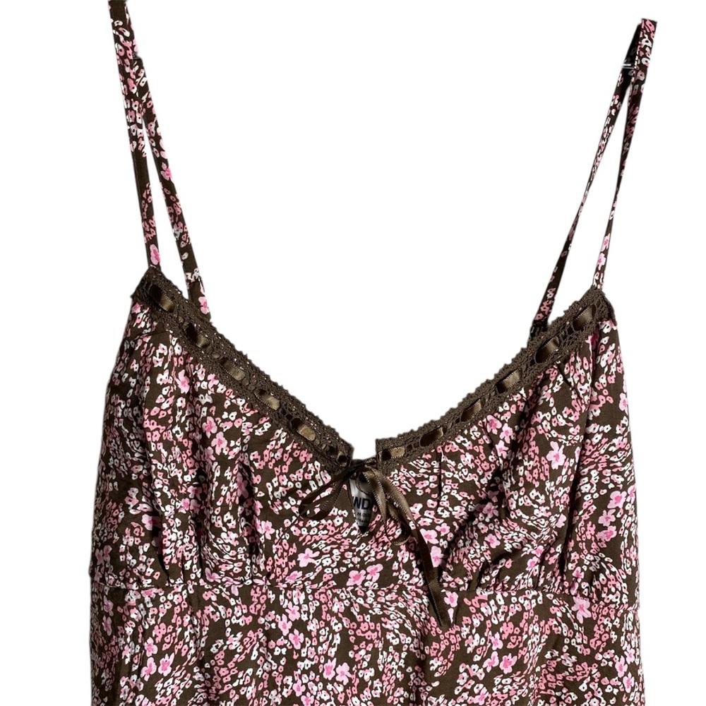 Brown Pink Floral Sun Dress - Picture 2 of 6